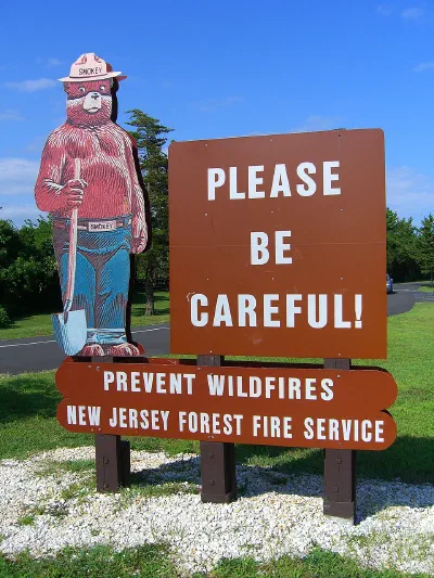 Reminder to prevent wildfires - Smokey the Bear